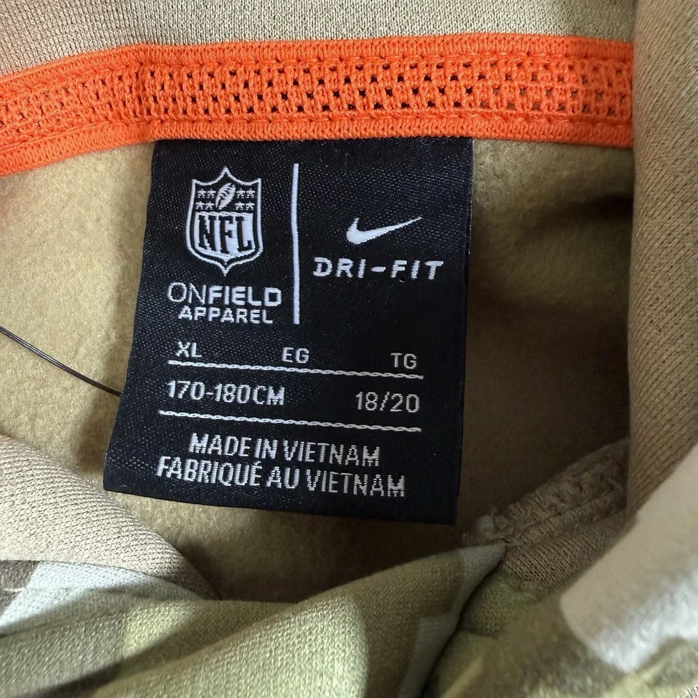 NWT Nike Hoodie Boys XL 18/20 Cleveland Browns‎ NFL On Field Military Pullover